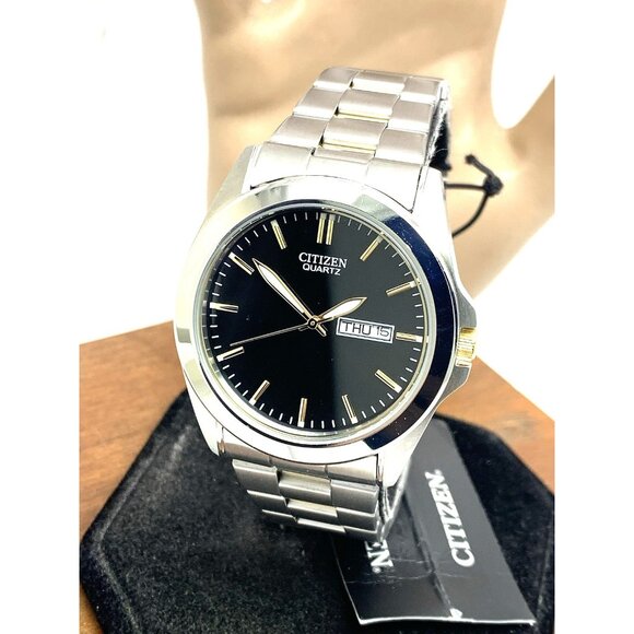 Citizen Men's Watch BF0584-56E Quartz Black Dial Day Date 2-Tone Stainless Steel - Picture 1 of 15